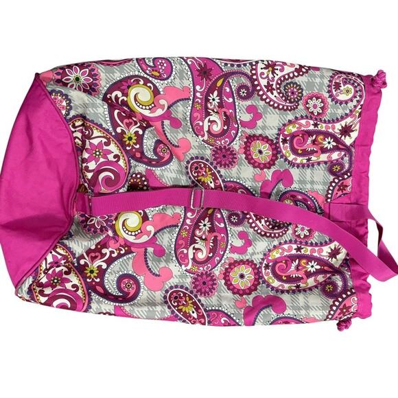 Vera Bradley Pink Paisley Laundry Bag Large Shoulder Bag Duffle Drawstring - Picture 5 of 13